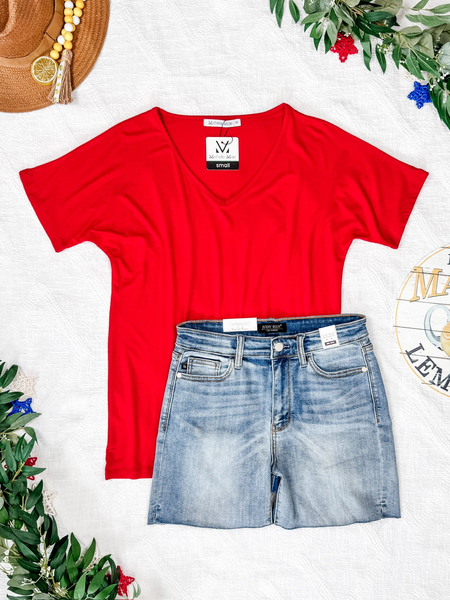 WAREHOUSE Chloe Cozy Tee - Red