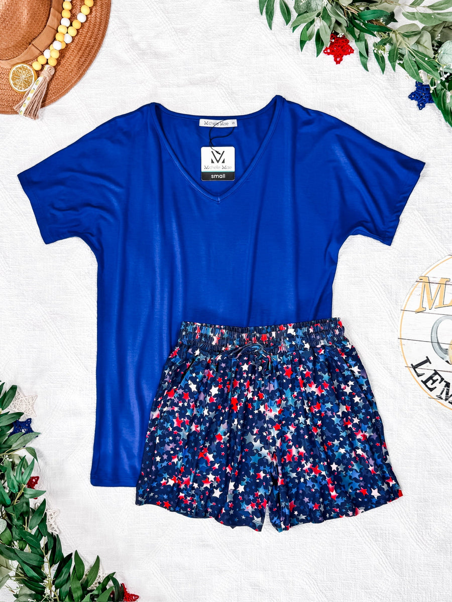 WAREHOUSE Jamie Shorts - Navy Star Mix
