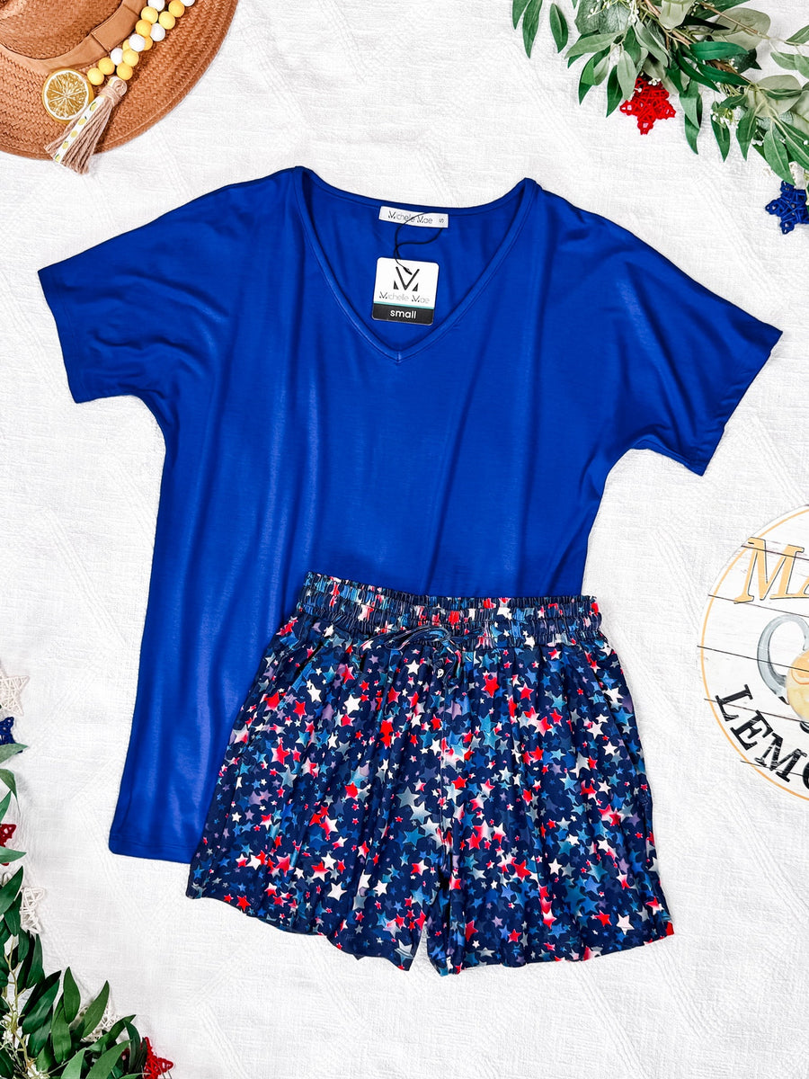 WAREHOUSE Jamie Shorts - Navy Star Mix