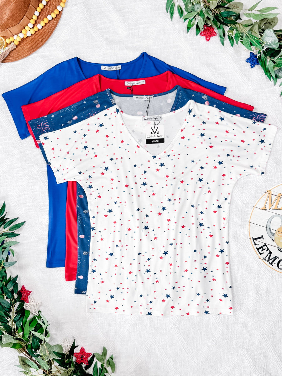 WAREHOUSE Chloe Cozy Tee - Aviators and Fireworks