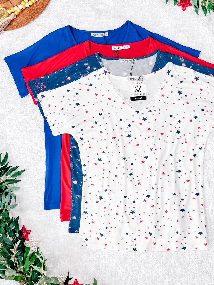 WAREHOUSE Chloe Cozy Tee - Aviators and Fireworks