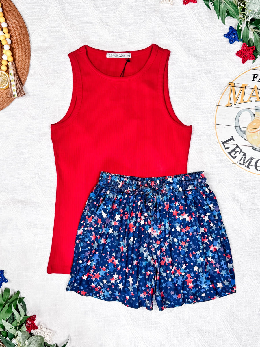 WAREHOUSE Jamie Shorts - Navy Star Mix