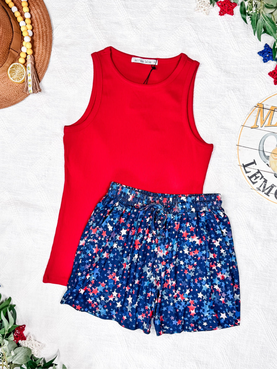 WAREHOUSE Jamie Shorts - Navy Star Mix