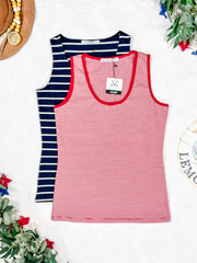 WAREHOUSE Micro Striped Tank - Red