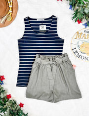 WAREHOUSE Libby Linen Shorts - Olive