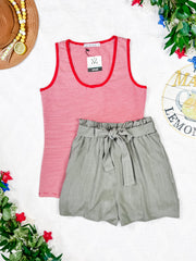 WAREHOUSE Libby Linen Shorts - Olive