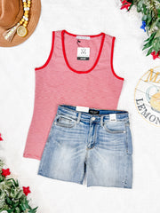 WAREHOUSE Micro Striped Tank - Red