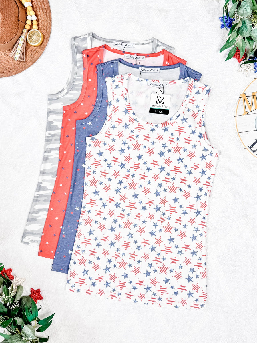 WAREHOUSE Ava Tank - Blue Liberty Stars
