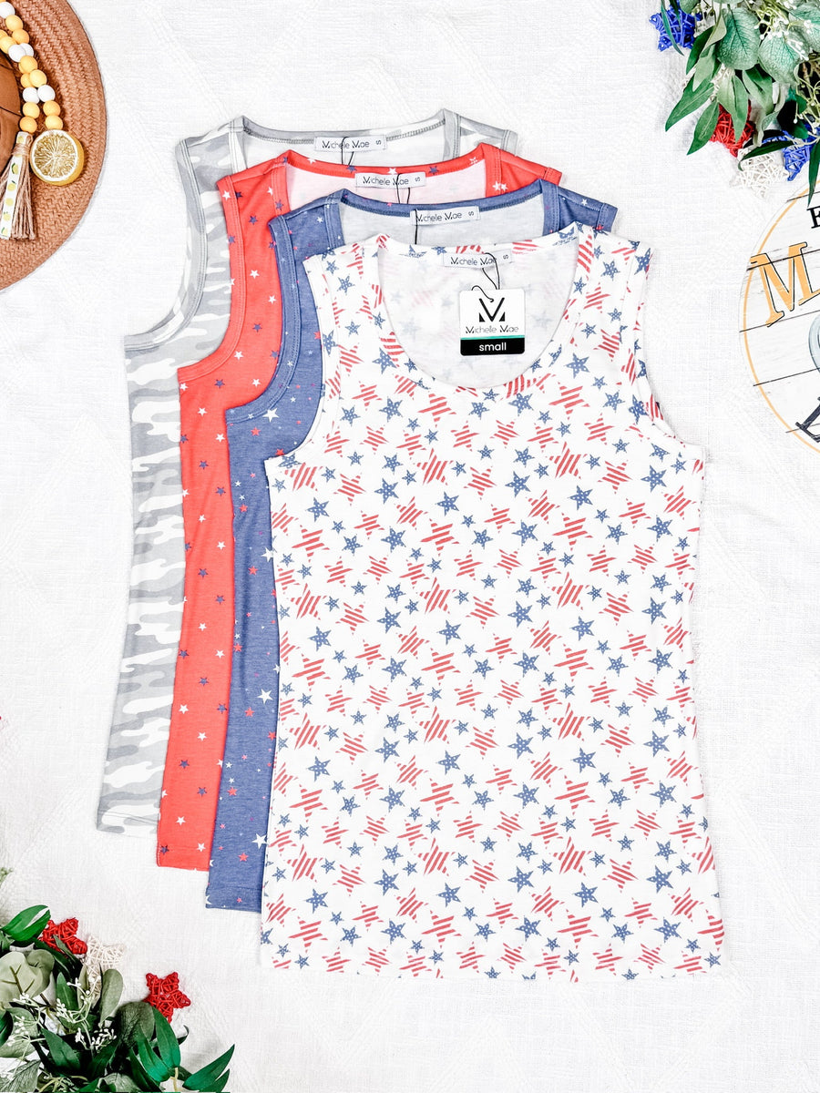 WAREHOUSE Ava Tank - Blue Liberty Stars