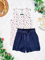 WAREHOUSE Libby Linen Shorts - Navy