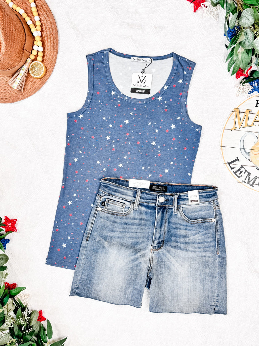 WAREHOUSE Ava Tank - Blue Liberty Stars