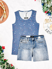 WAREHOUSE Ava Tank - Blue Liberty Stars