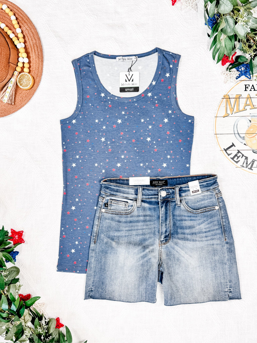 WAREHOUSE Ava Tank - Blue Liberty Stars