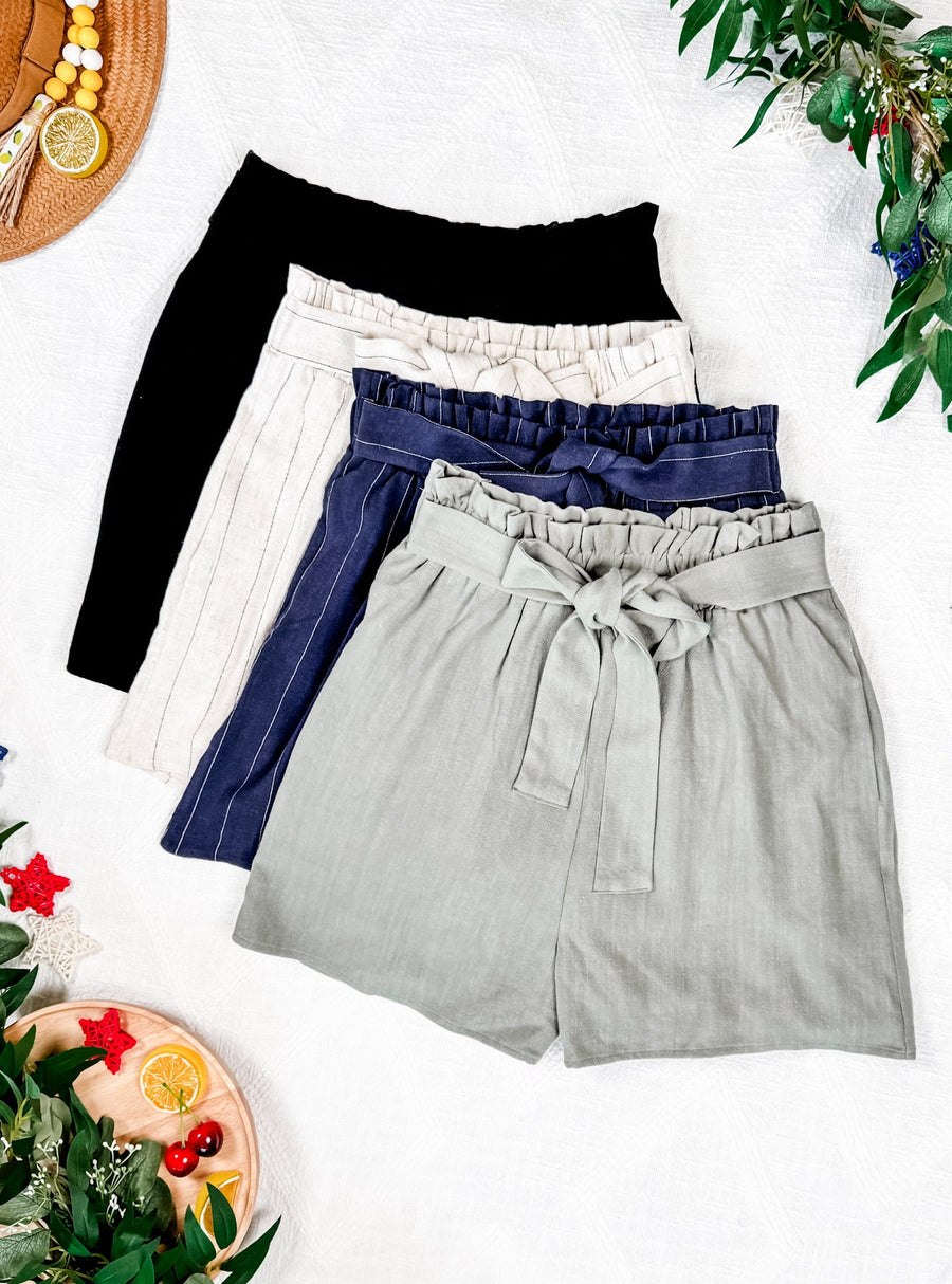 WAREHOUSE Libby Linen Shorts - Cream
