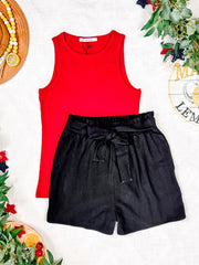 WAREHOUSE Libby Linen Shorts - Black