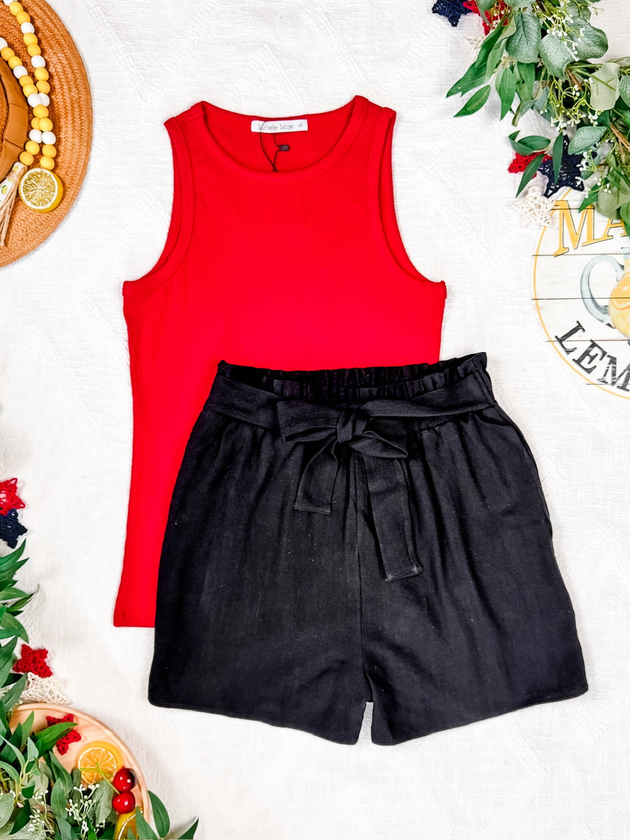 WAREHOUSE Libby Linen Shorts - Black