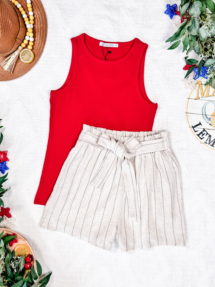 WAREHOUSE Libby Linen Shorts - Cream