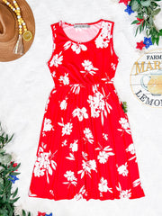 WAREHOUSE Kelsey Tank Dress - Red Floral