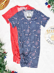 WAREHOUSE Knot Dress - Red Liberty Stars