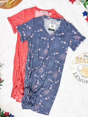 WAREHOUSE Knot Dress - Red Liberty Stars