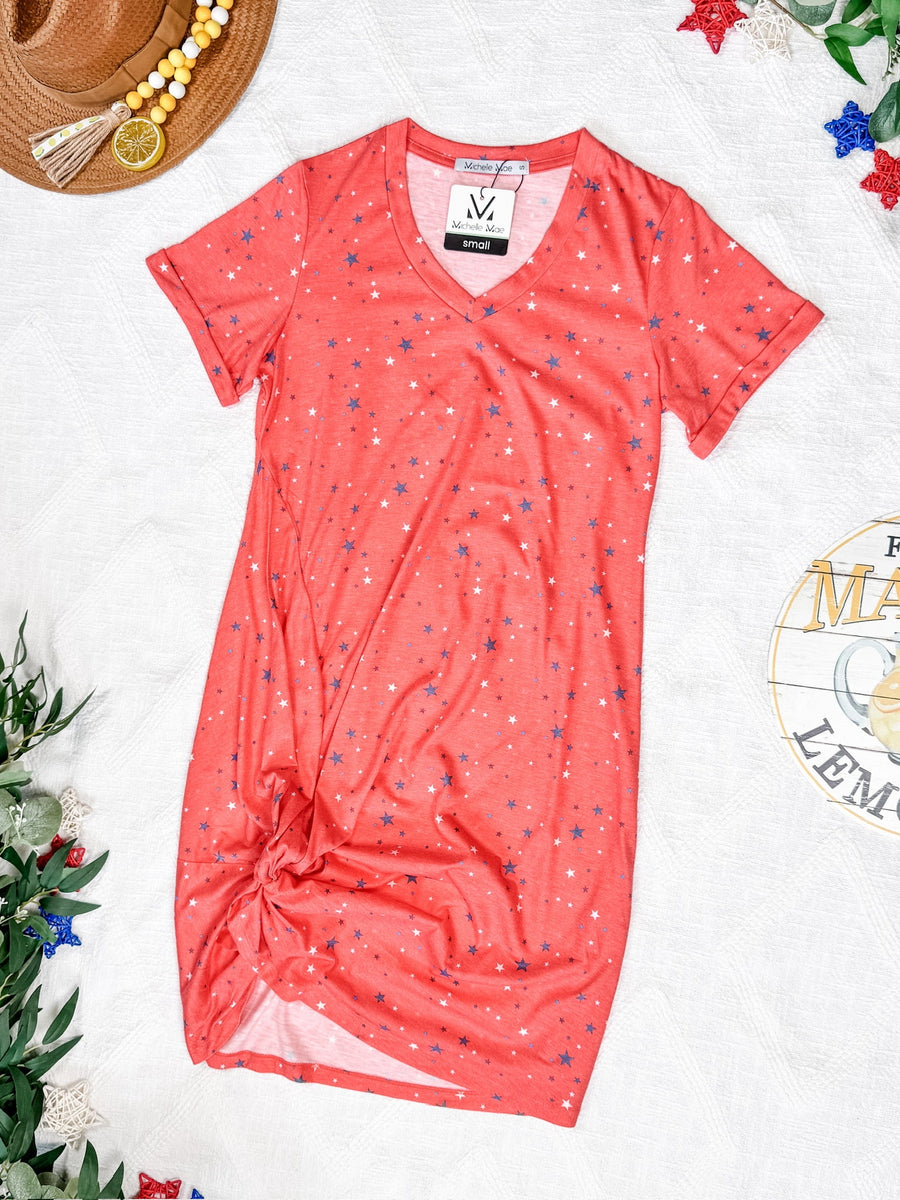 WAREHOUSE Knot Dress - Red Liberty Stars