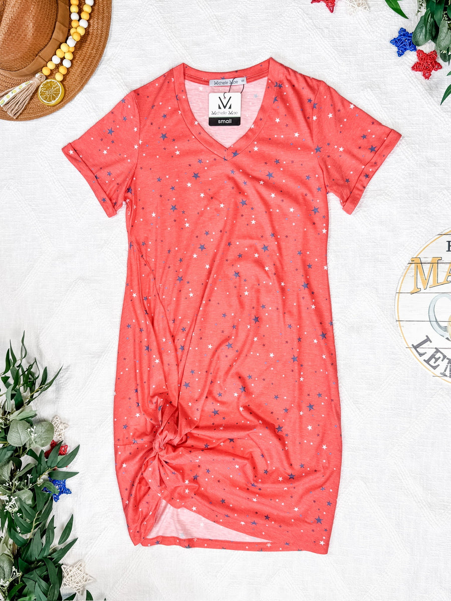 WAREHOUSE Knot Dress - Red Liberty Stars