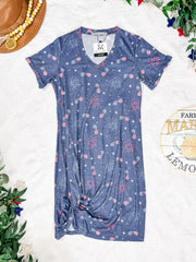 WAREHOUSE Knot Dress - Aviators and Fireworks
