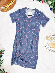 WAREHOUSE Knot Dress - Aviators and Fireworks