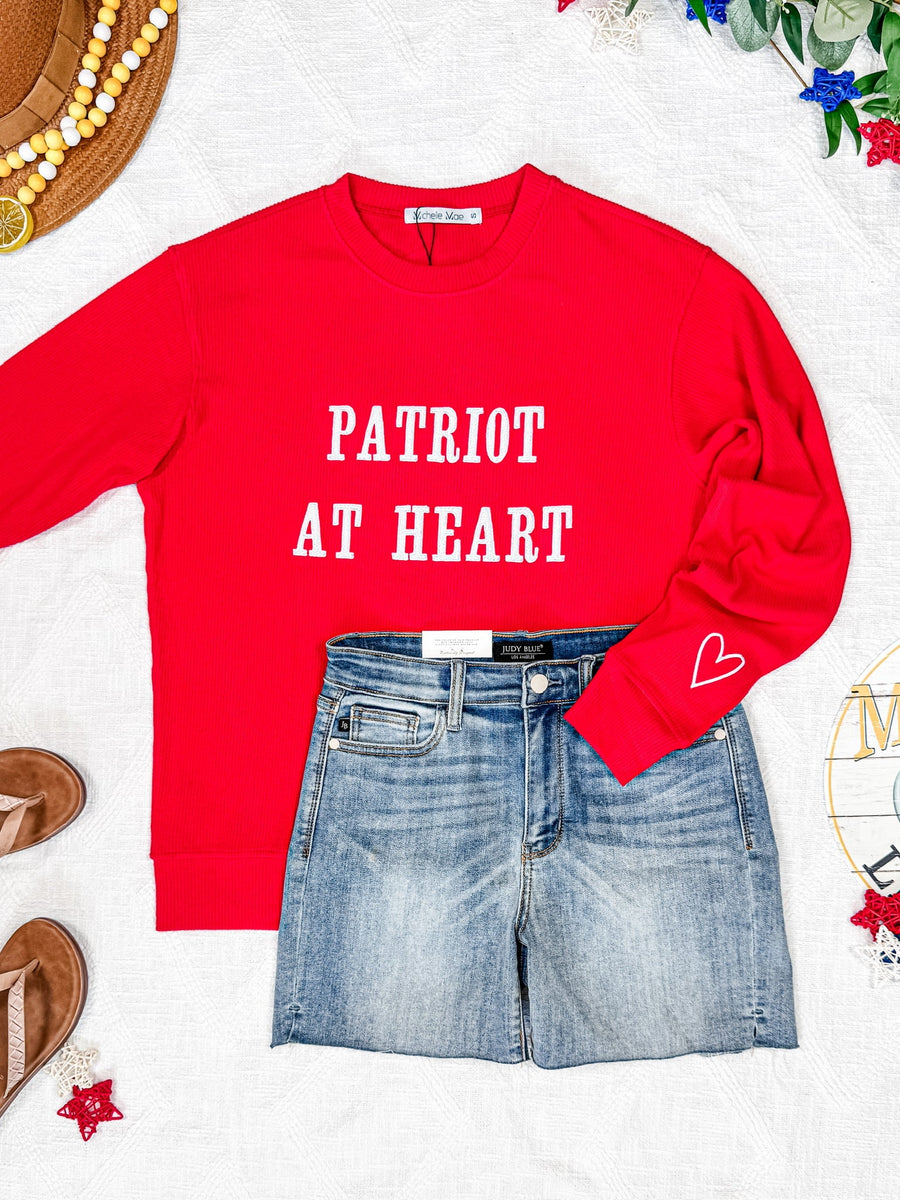 WAREHOUSE Corrine Embroidered Pullover Top - Patriot at Heart