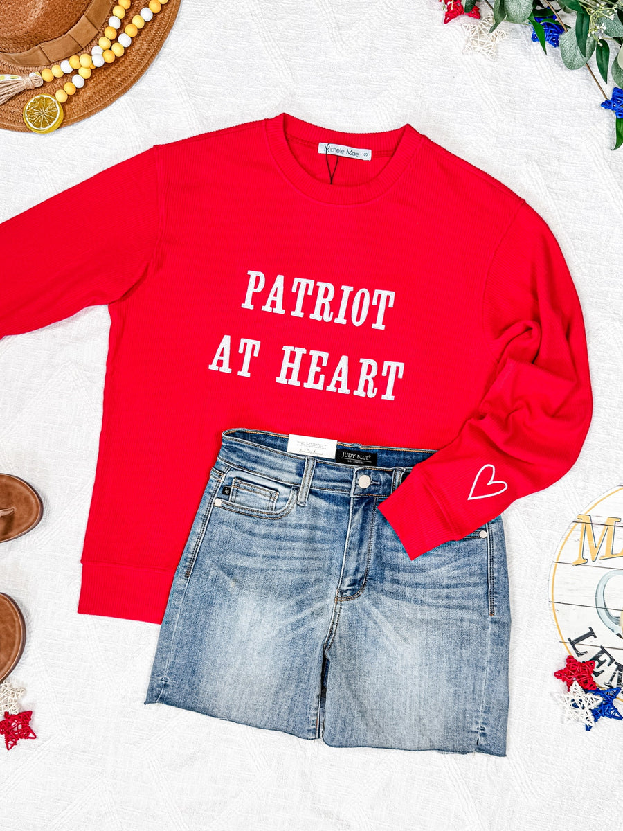 WAREHOUSE Corrine Embroidered Pullover Top - Patriot at Heart