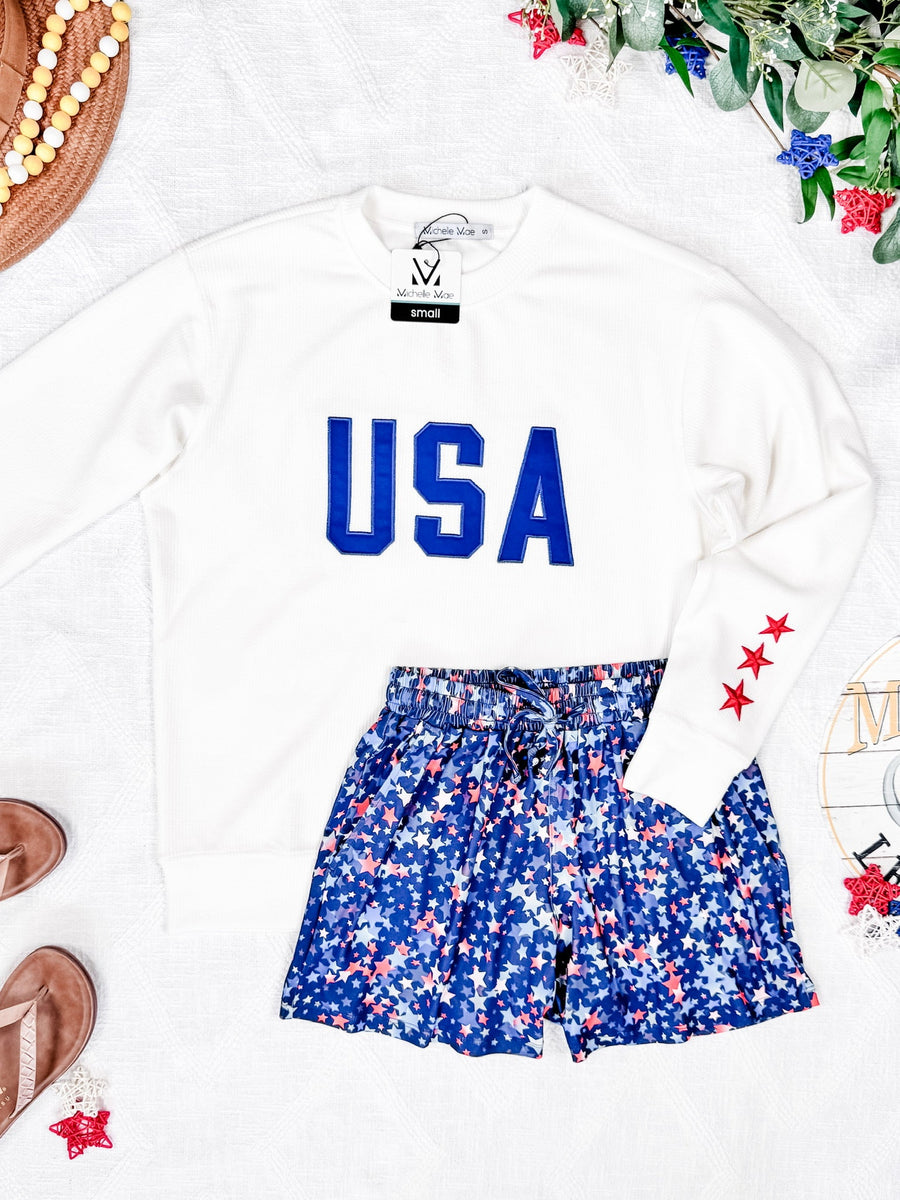 WAREHOUSE Jamie Shorts - Navy Star Mix