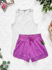 WAREHOUSE French Terry Stevie Shorts - Vivid Orchid