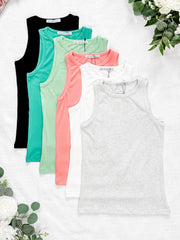 WAREHOUSE Tara Ribbed Tank - Lime