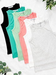 WAREHOUSE Tara Ribbed Tank - Lime