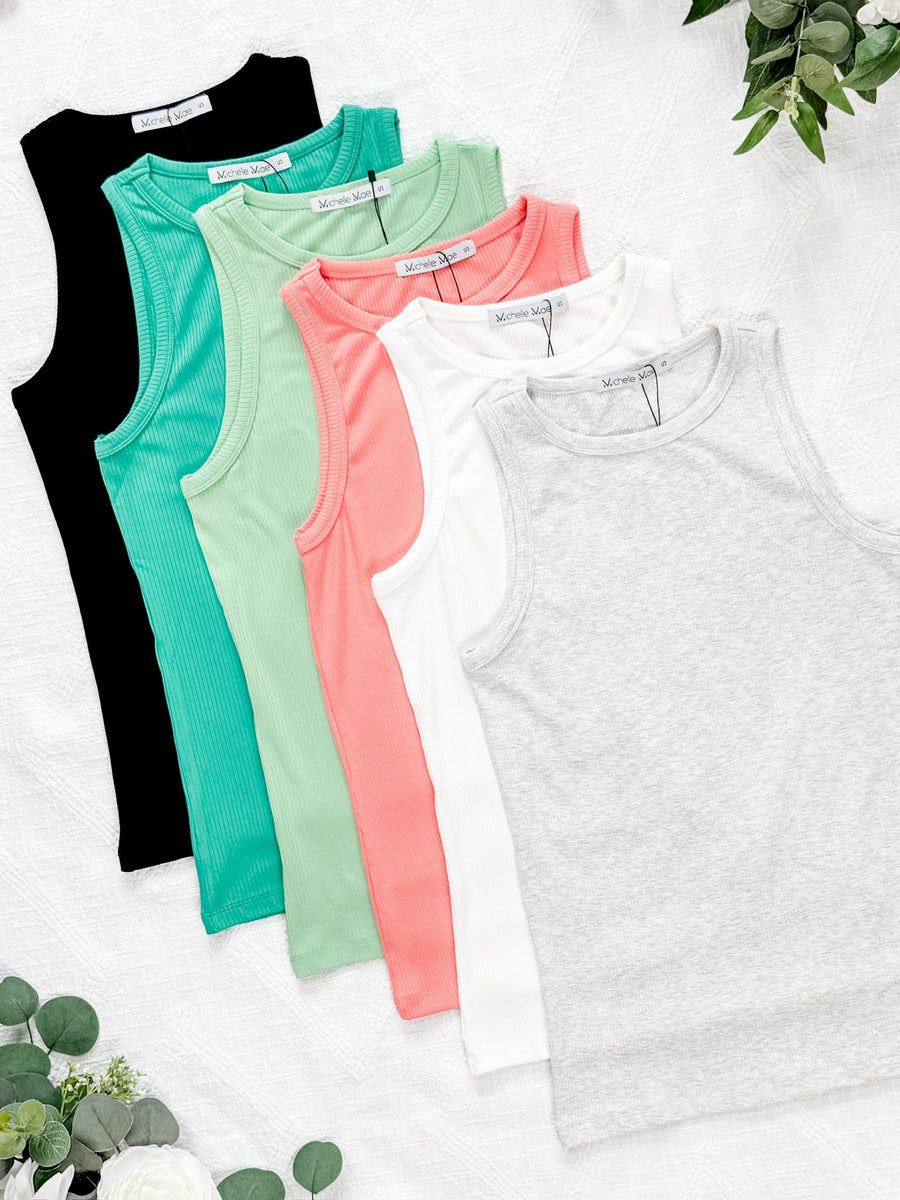 WAREHOUSE Tara Ribbed Tank - Lime