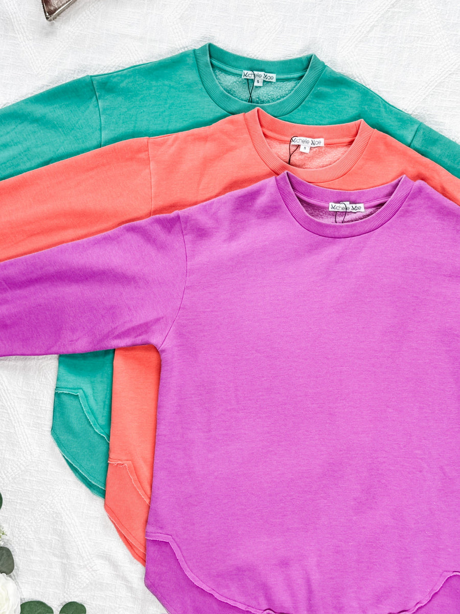 WAREHOUSE Vintage Wash Pullover - Vivid Orchid