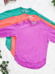 WAREHOUSE Vintage Wash Pullover - Vivid Orchid