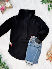 WAREHOUSE Mia Scuba Halfzip - Black