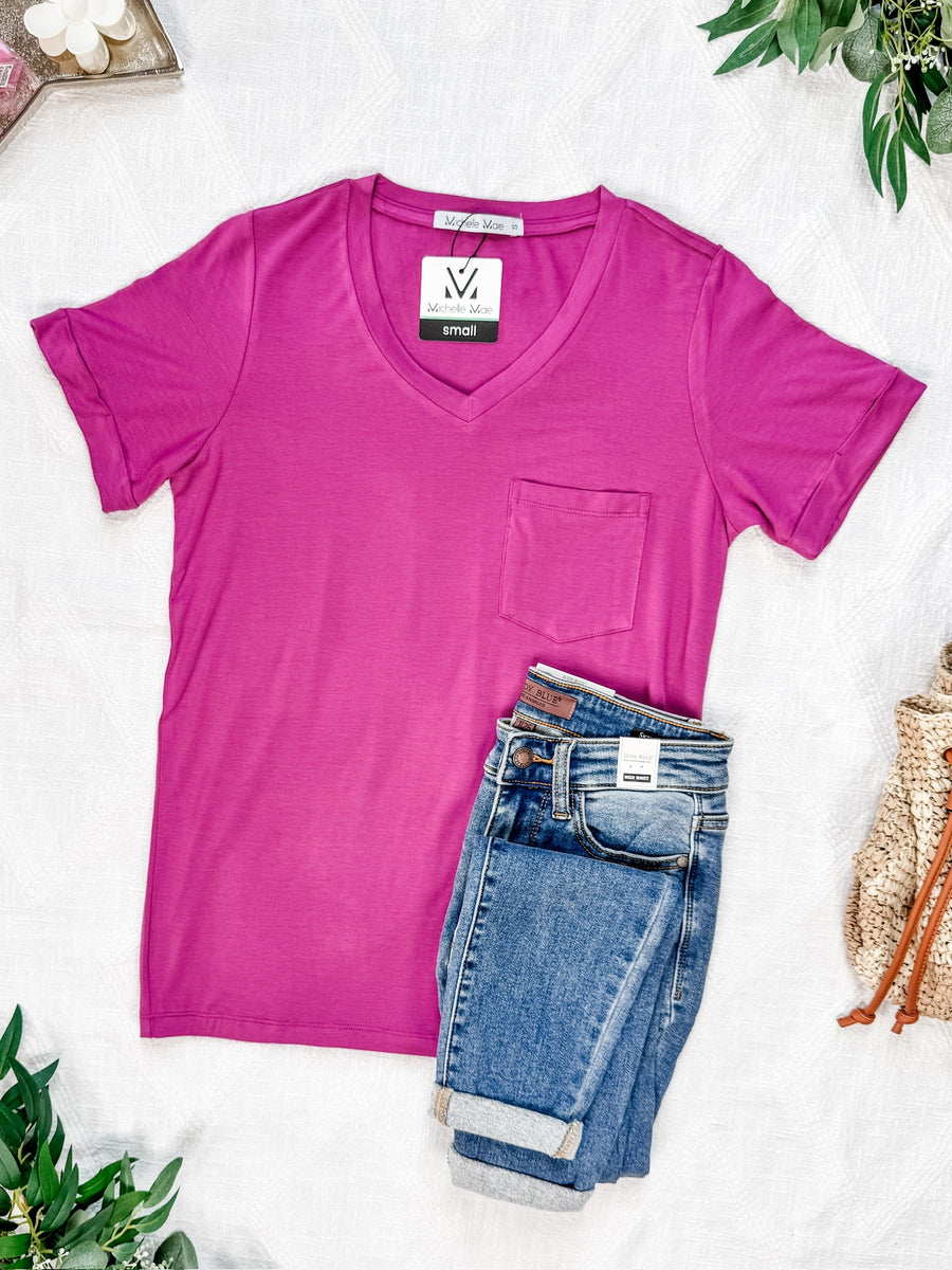 WAREHOUSE Sophie Pocket Tee - Magenta