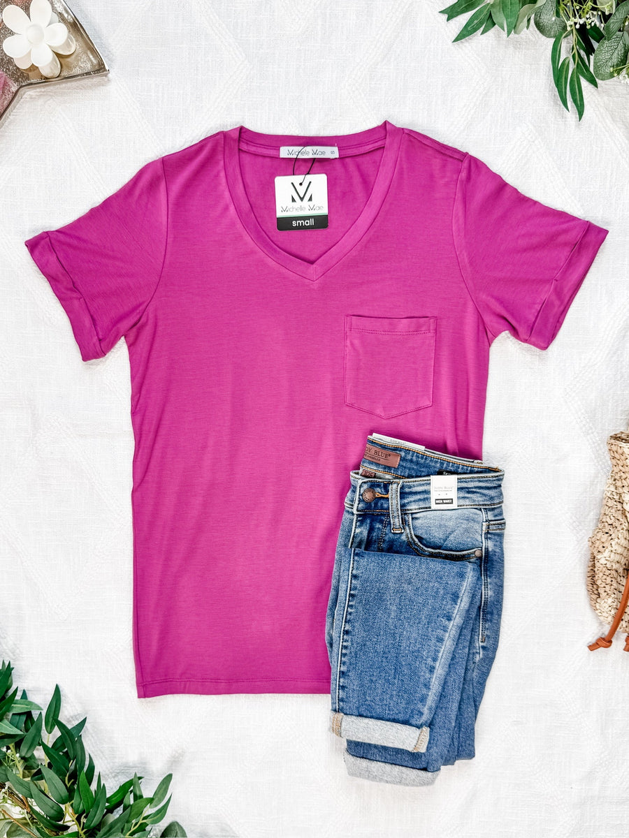WAREHOUSE Sophie Pocket Tee - Magenta
