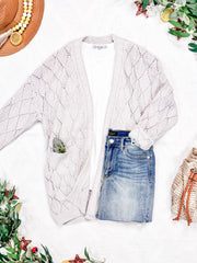 WAREHOUSE Open Knit Cardigan - Neutral