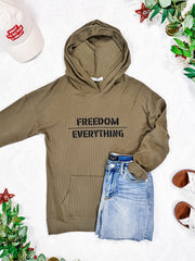 WAREHOUSE Corrine Embroidered Hoodie - Freedom Over Everything
