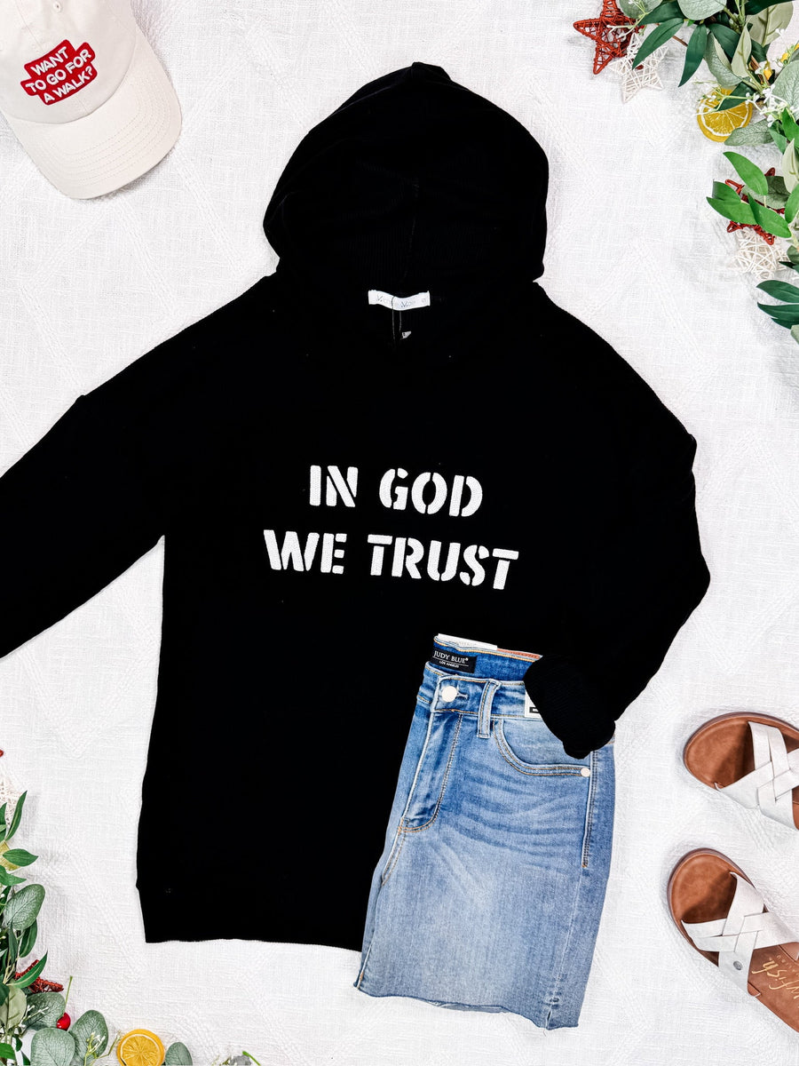 WAREHOUSE Corrine Embroidered Hoodie - In God We Trust