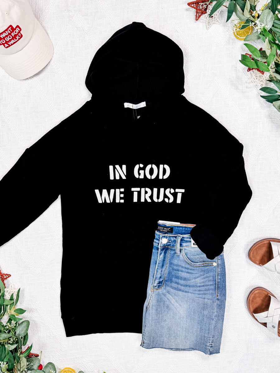 WAREHOUSE Corrine Embroidered Hoodie - In God We Trust