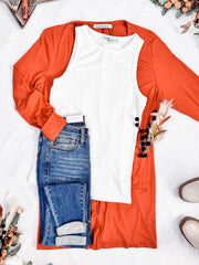 WAREHOUSE Classic Cardigan - Pumpkin FINAL SALE
