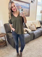 WAREHOUSE Sierra Pocket Top - Olive