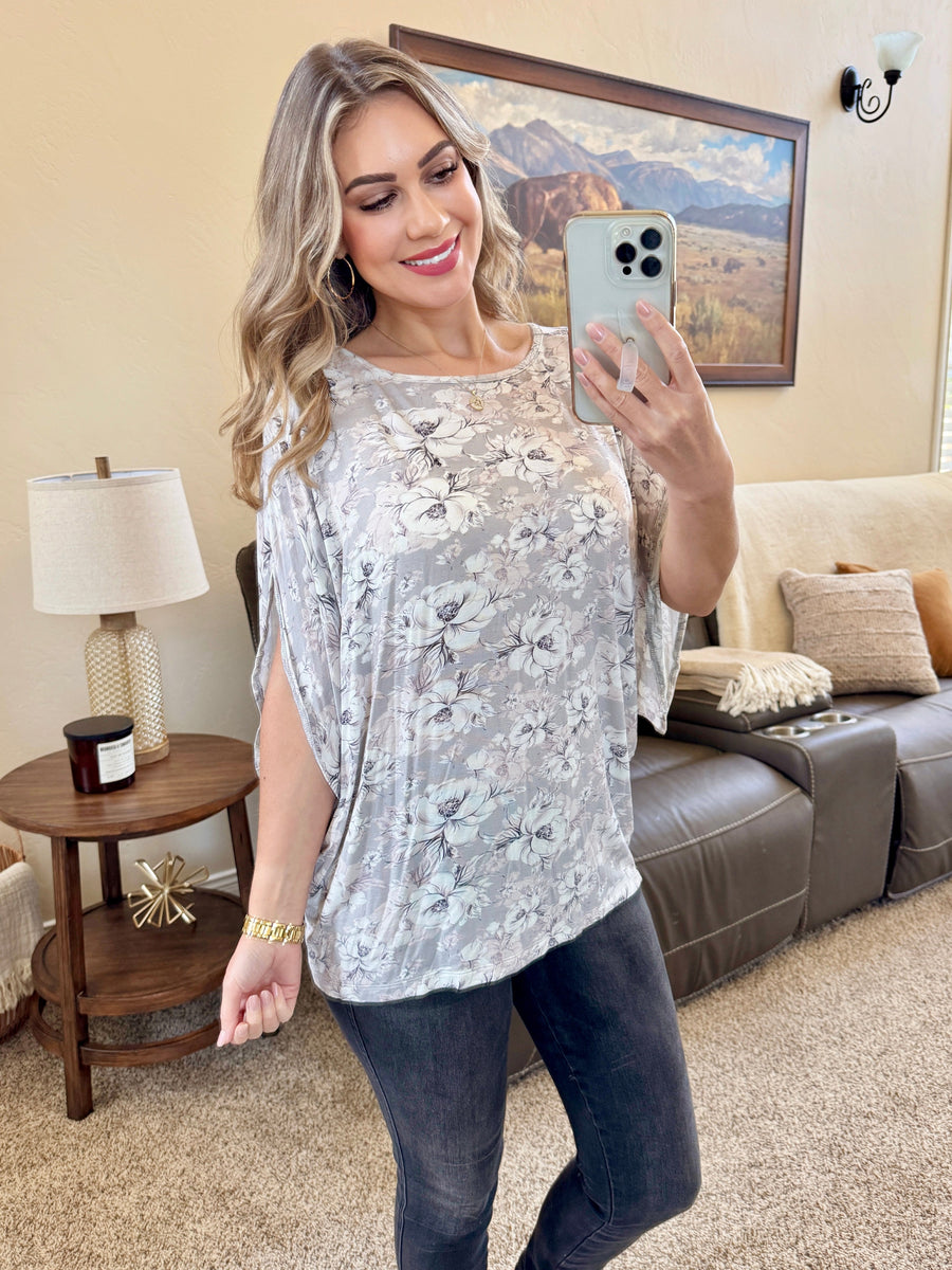 WAREHOUSE Darcy Dolman - Vintage Grey Floral