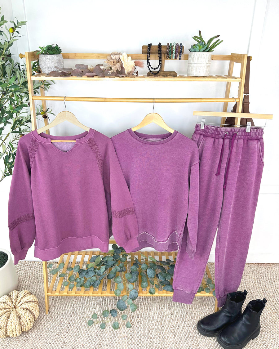 WAREHOUSE ONLY Vintage Wash Pullover - Purple