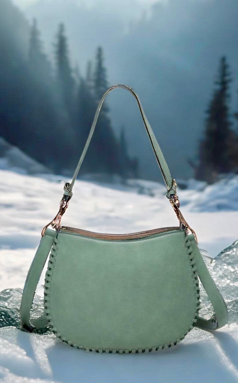 Raquel Whipstitch Trim Saddle Bag Fig
