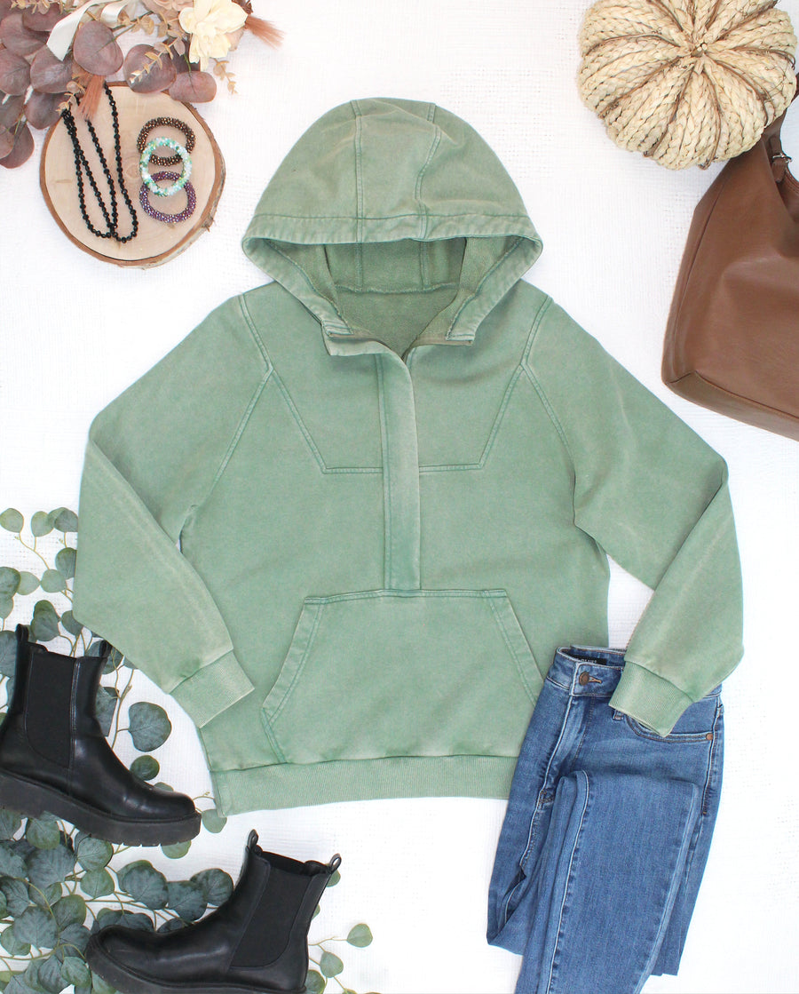 WAREHOUSE ONLY Ryker Vintage Wash Hoodie- Olive